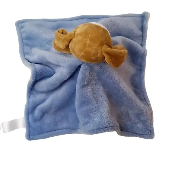 Carters Puppy Dog Baby Lovey Stuffed Toy Brown Blue Security Blanket Fleece - Picture 4 of 6